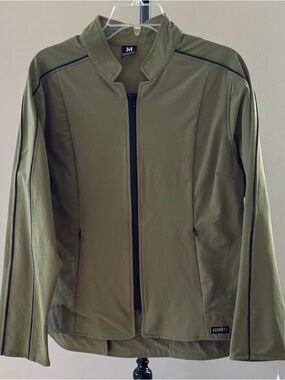 KERRITS Women Full Zip Horse Equestrian Green Competitor Jacket Pockets M NWT